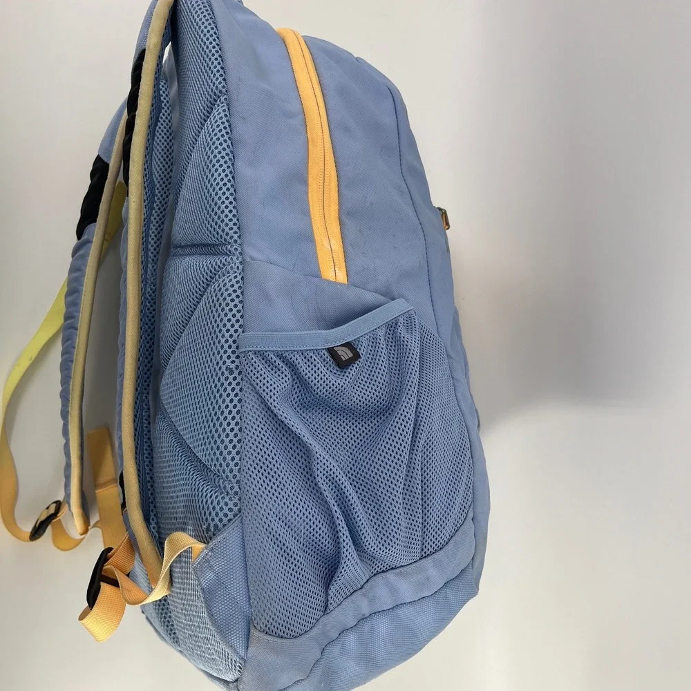 The North Face Haystack Backpack Light Blue Yellow NF00CHJ2 Travel Outdoor Sport